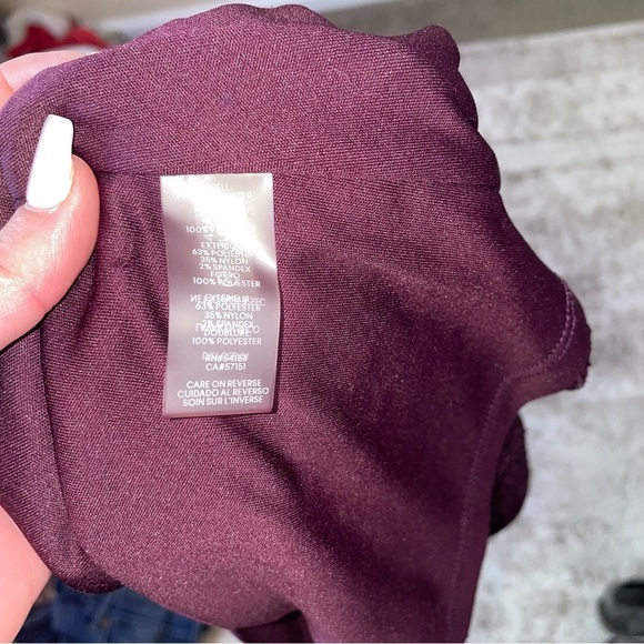 KARL LAGERFELD PARIS ​Lace Cap-Sleeve T-Shirt deep grape purple top blouse SZ SM - Picture 8 of 10